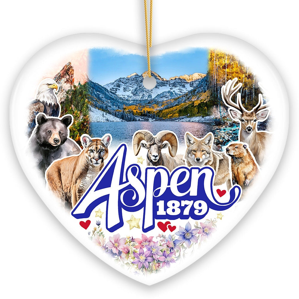 Adventurous Aspen Colorado Ornament, Snow Mountains, Nature Traveler and Skiing Vacation Souvenir from OrnamentallyYou