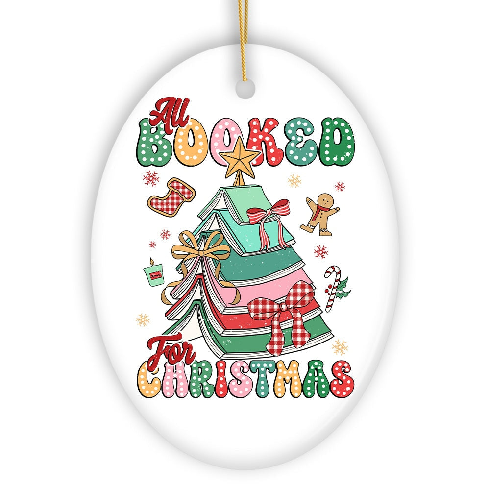 All Booked for Christmas Ornament, Playful Holiday Decor and Gift for Book Lovers from OrnamentallyYou