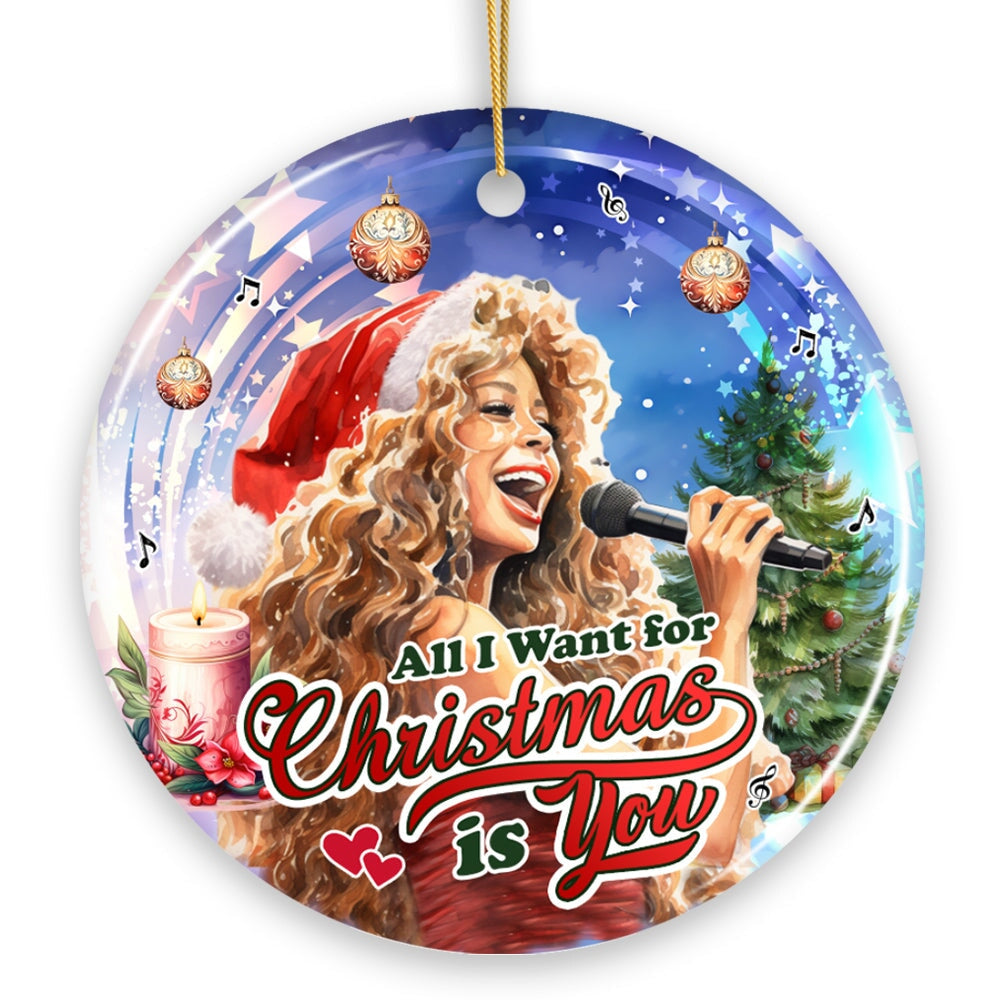 Artistic Classic Holiday Melody Ornament, All I Want for Christmas Is You, Celebrity Singer Gift from OrnamentallyYou