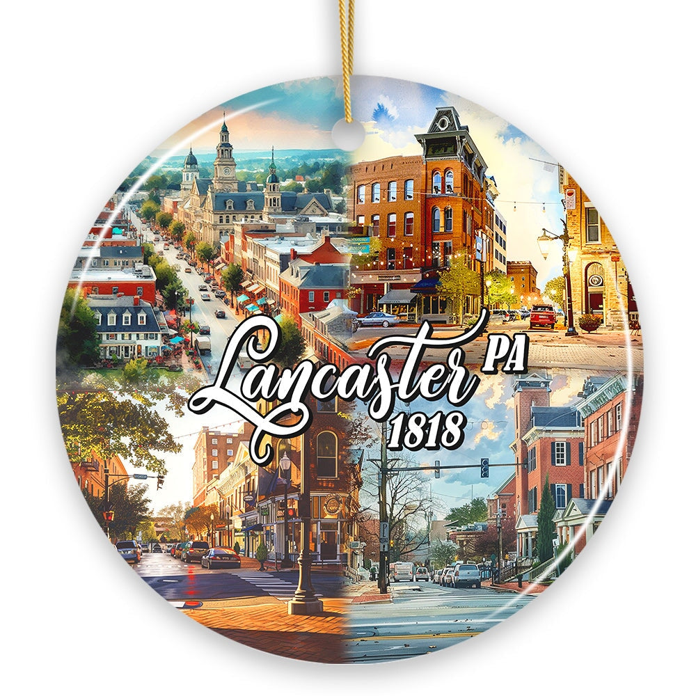 Artistic Lancaster Pennsylvania Ornament, Beautiful Amish Cultures and Countryside Christmas Gift from OrnamentallyYou