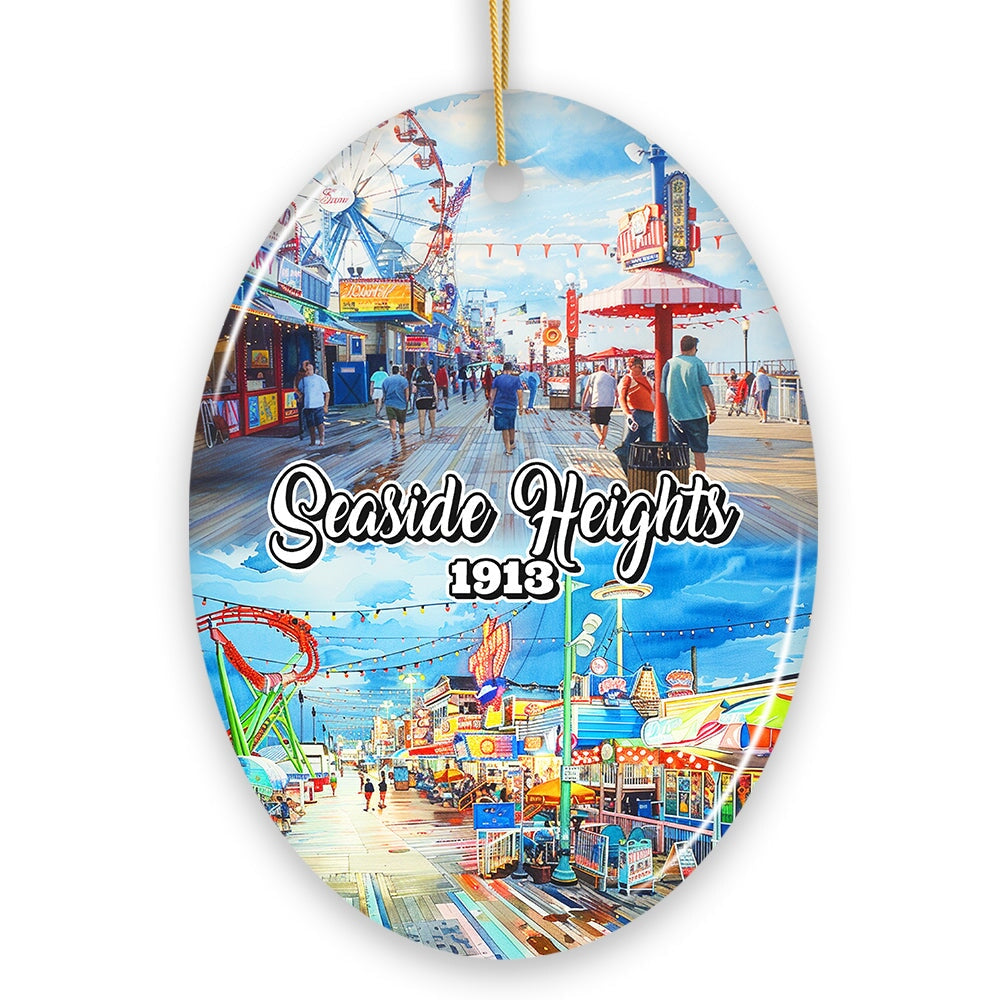 Artistic Lively Seaside Heights Ornament, New Jersey Festive Beach Paradise Christmas Gift and Decor from OrnamentallyYou