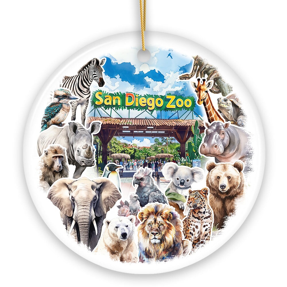 Artistic San Diego Zoo Classic Handcrafted Ornament, California State Ceramic Souvenir and Tree Decor from OrnamentallyYou