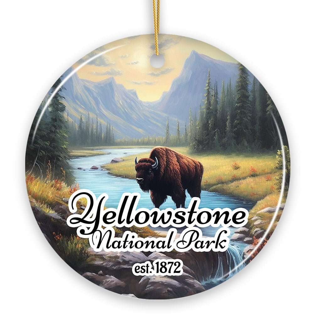 Artistic Yellowstone National Park Christmas Ornament, Gift for Nature Lovers from OrnamentallyYou