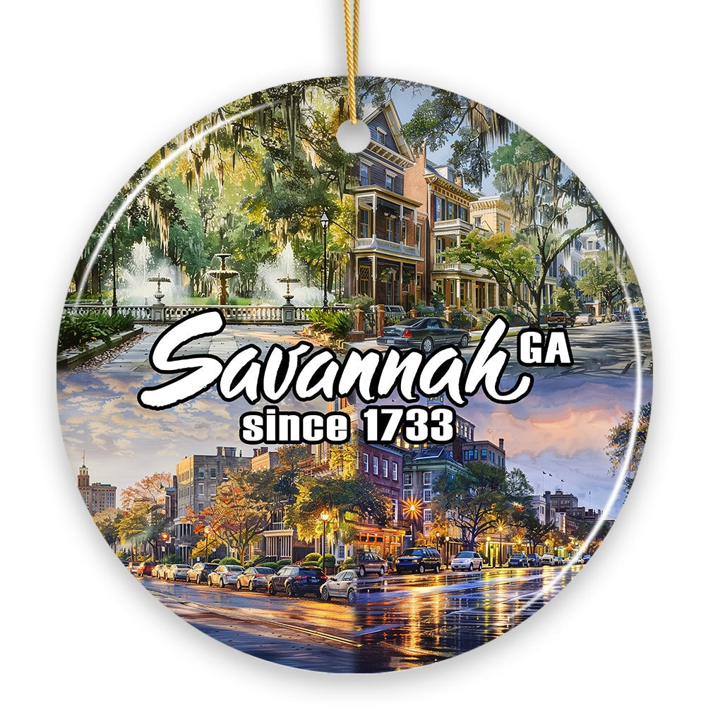 Artistically Scenic Savannah Ornament, Georgia Historical City and Nature Christmas Ornament from OrnamentallyYou