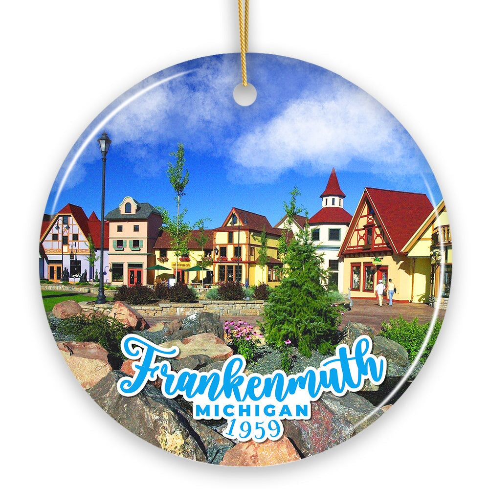 Artistically Vibrant Frankenmuth Ornament, Festive Bavarian Town Michigan Christmas Souvenir and Decor from OrnamentallyYou