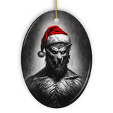 Beastly Werewolf with Santa Hat Ornament, Frightening Holiday Keepsake for Spooky Tree from OrnamentallyYou