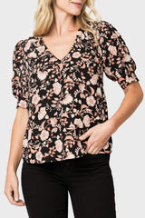 Puff Sleeve V-Neck Blouse from Gibsonlook