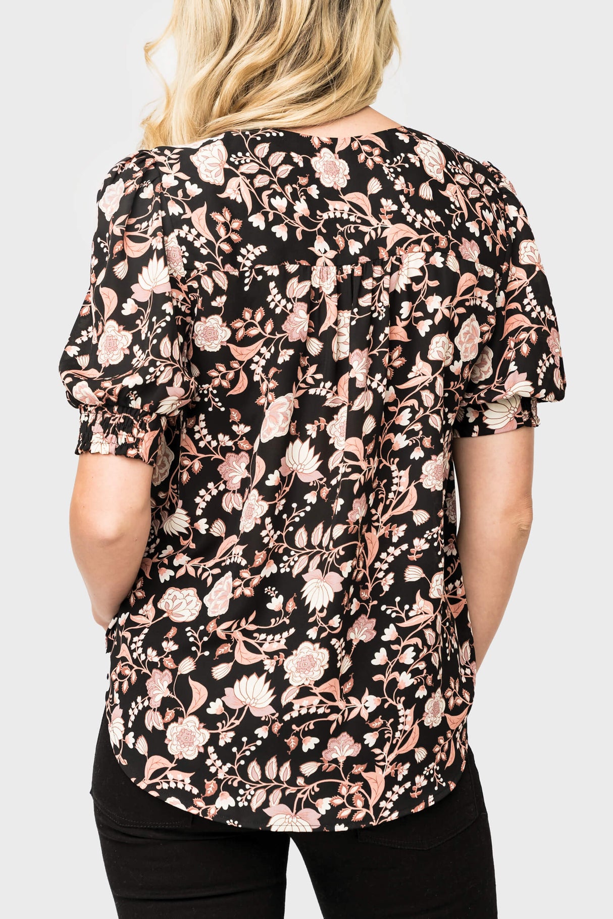 Puff Sleeve V-Neck Blouse from Gibsonlook
