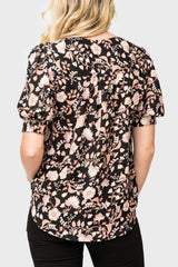 Puff Sleeve V-Neck Blouse from Gibsonlook