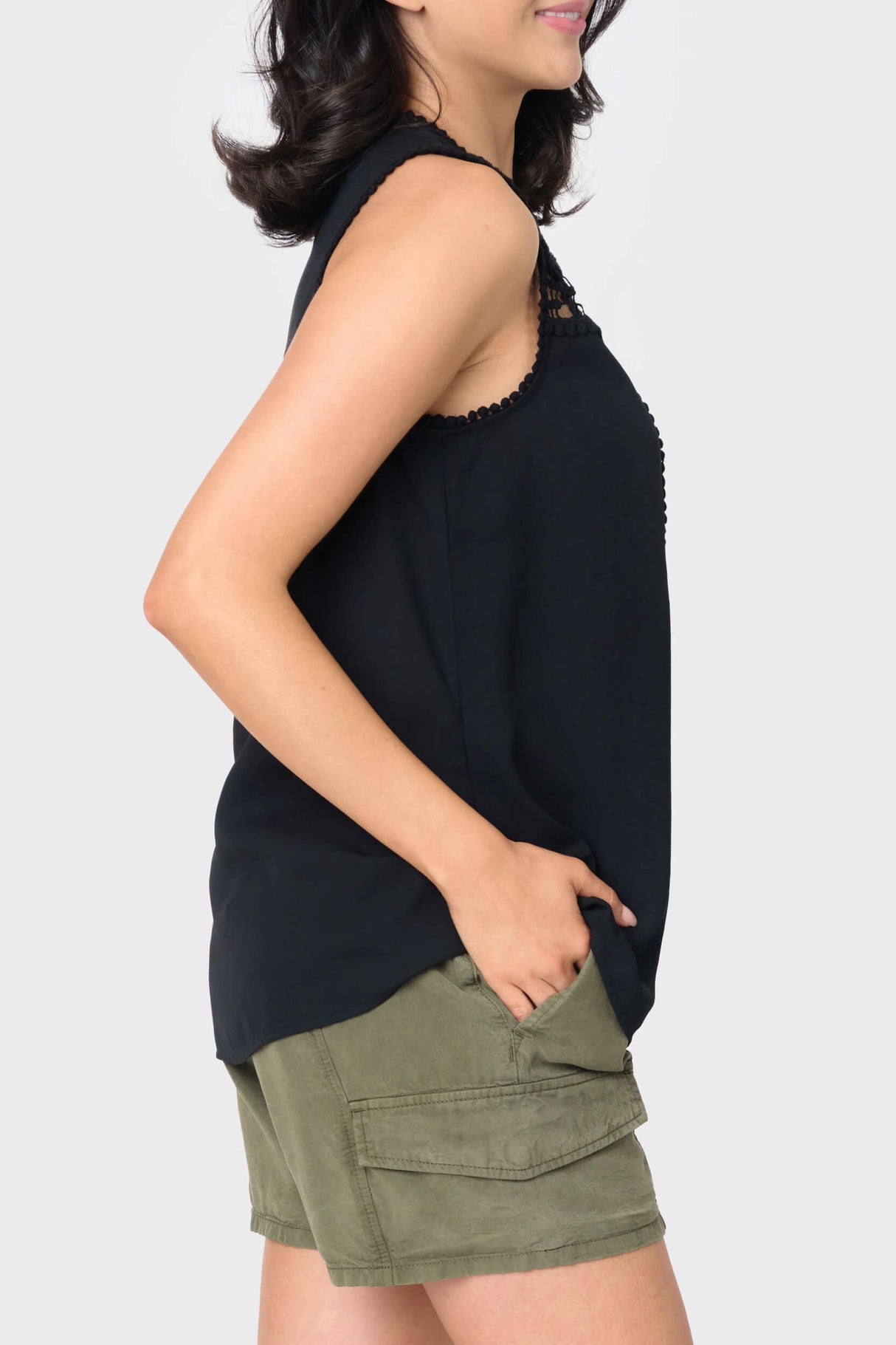 Luna Crochet Yoke Woven Tank From Gibsonlook