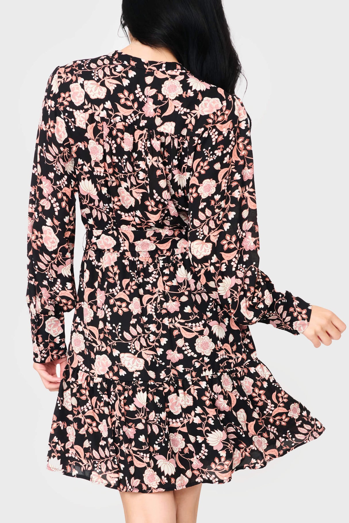 Blouson Long Sleeve Button Front Belted Dress from Gibsonlook