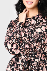 Blouson Long Sleeve Button Front Belted Dress from Gibsonlook