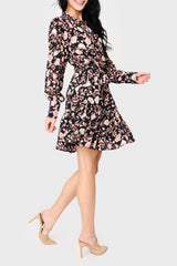 Blouson Long Sleeve Button Front Belted Dress from Gibsonlook