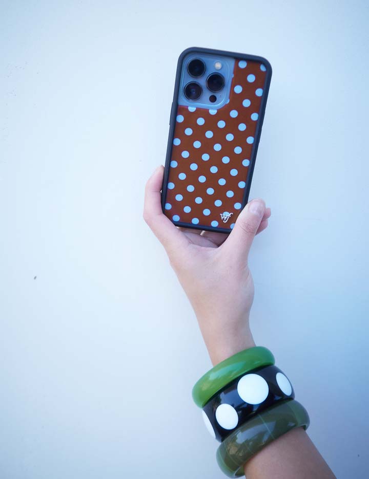 Polka Dot | Brown and Blue iPhone Case from Wildflower Cases