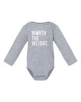Worth The Weight LONG Sleeve Onesie from DadBod Apparel