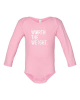 Worth The Weight LONG Sleeve Onesie from DadBod Apparel