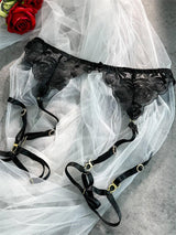 Black Embroidered Sexy Push Up Lingerie Set From Hello.LA.Girl