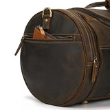 The Wainwright Weekender | Round  Vintage Leather Weekender from STEEL HORSE LEATHER