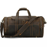 The Wainwright Weekender | Round  Vintage Leather Weekender from STEEL HORSE LEATHER