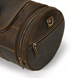 The Wainwright Weekender | Round  Vintage Leather Weekender from STEEL HORSE LEATHER