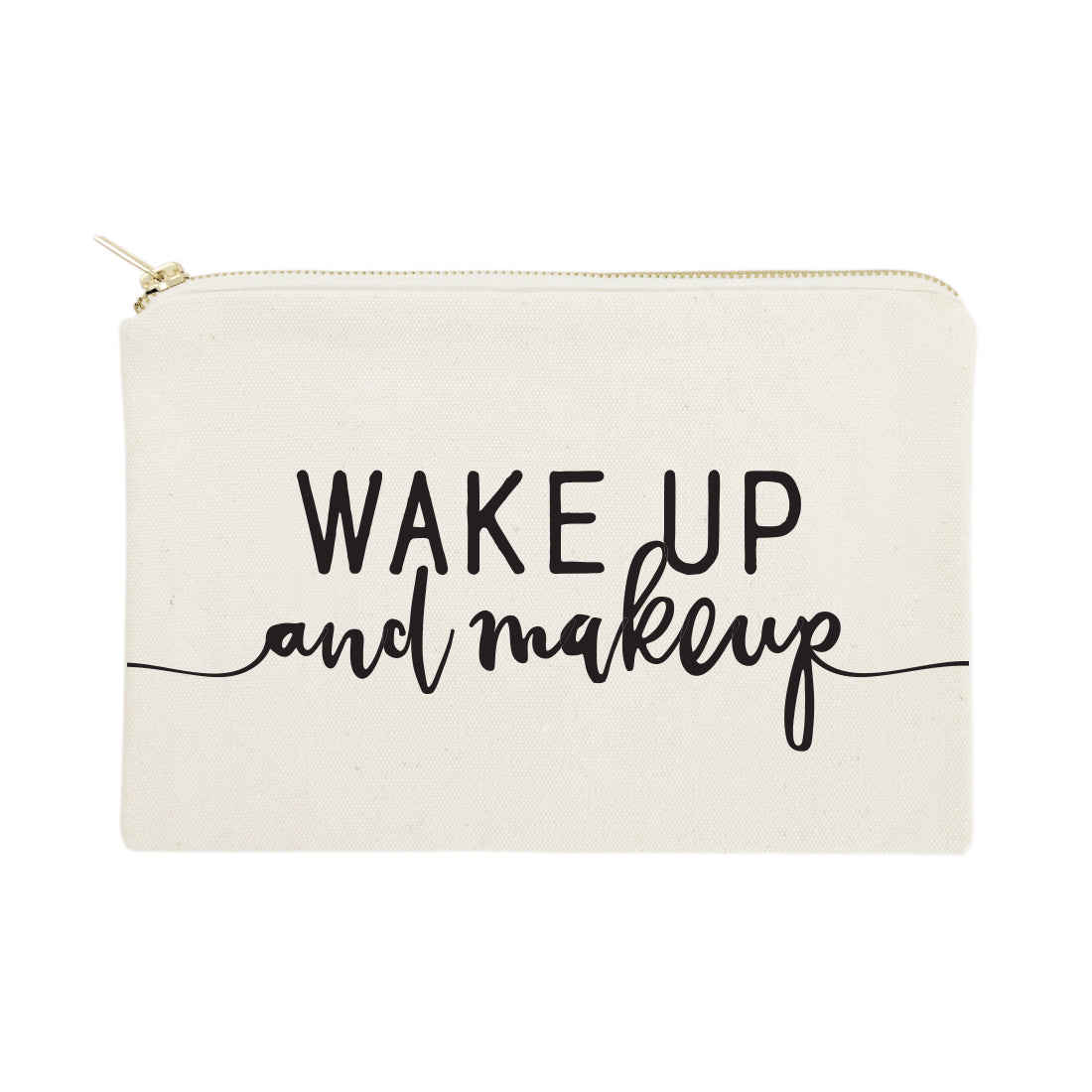 Wake Up and Makeup Cotton Canvas Cosmetic Bag from The Cotton & Canvas Co.