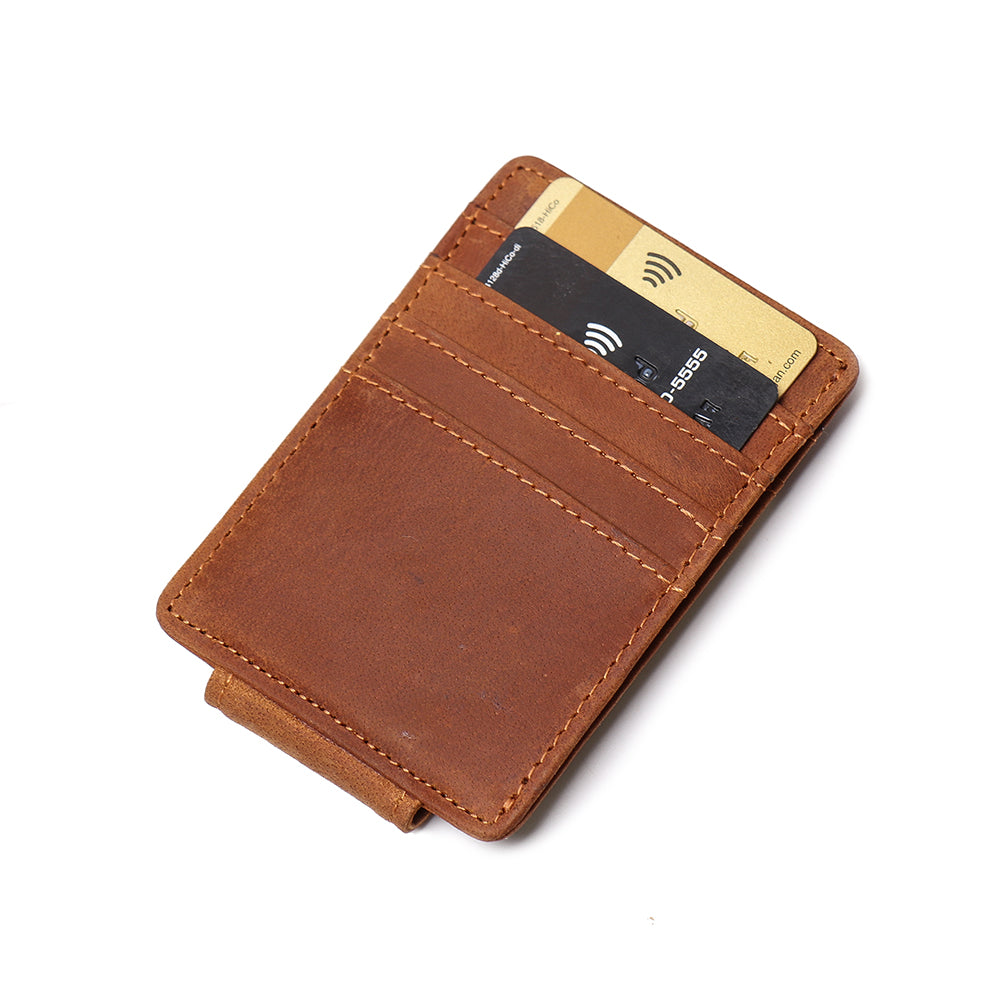 The Walden | Handmade Leather Front Pocket Wallet with Money Clip from STEEL HORSE LEATHER