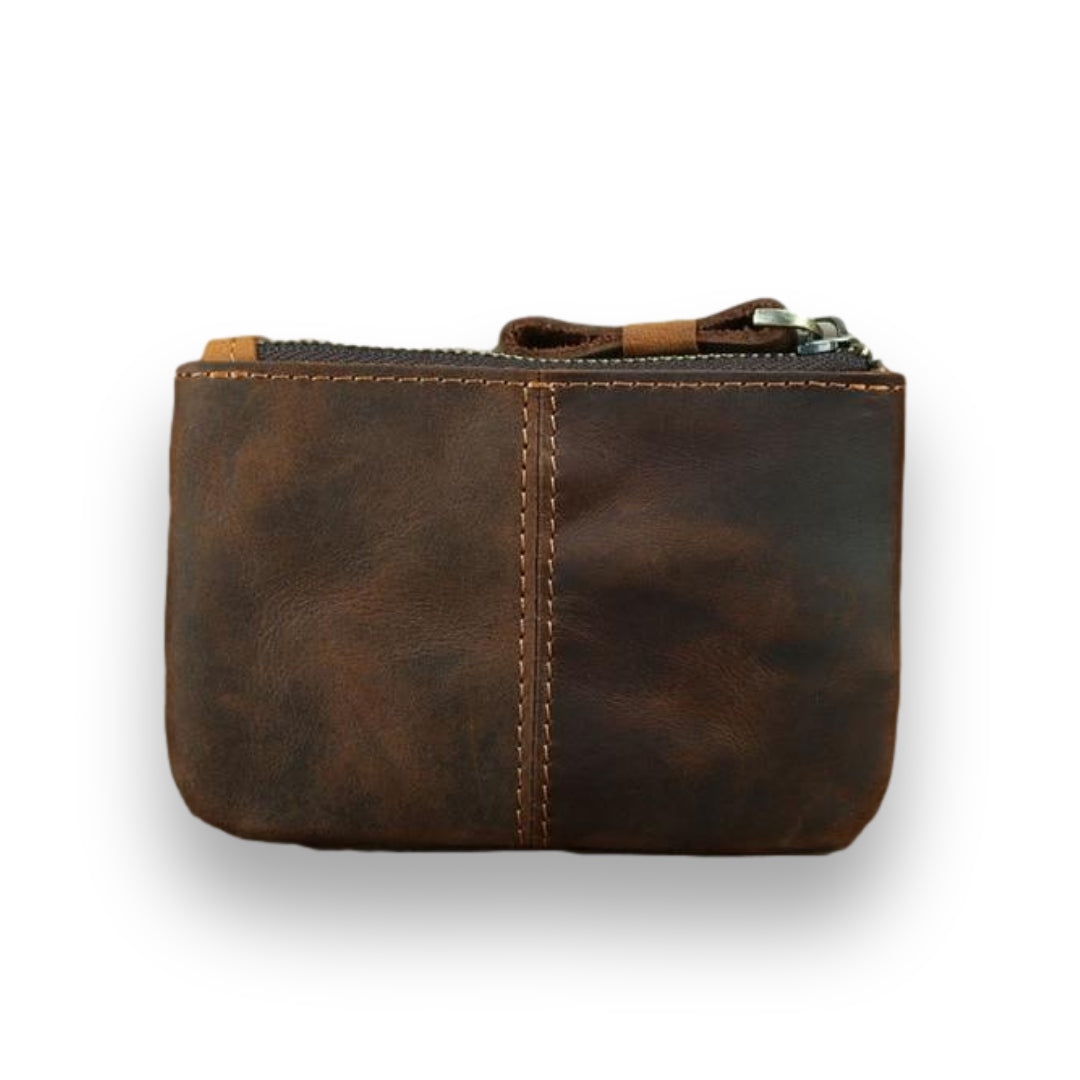 The Cael | Handmade Leather Coin Purse with Zipper from STEEL HORSE LEATHER
