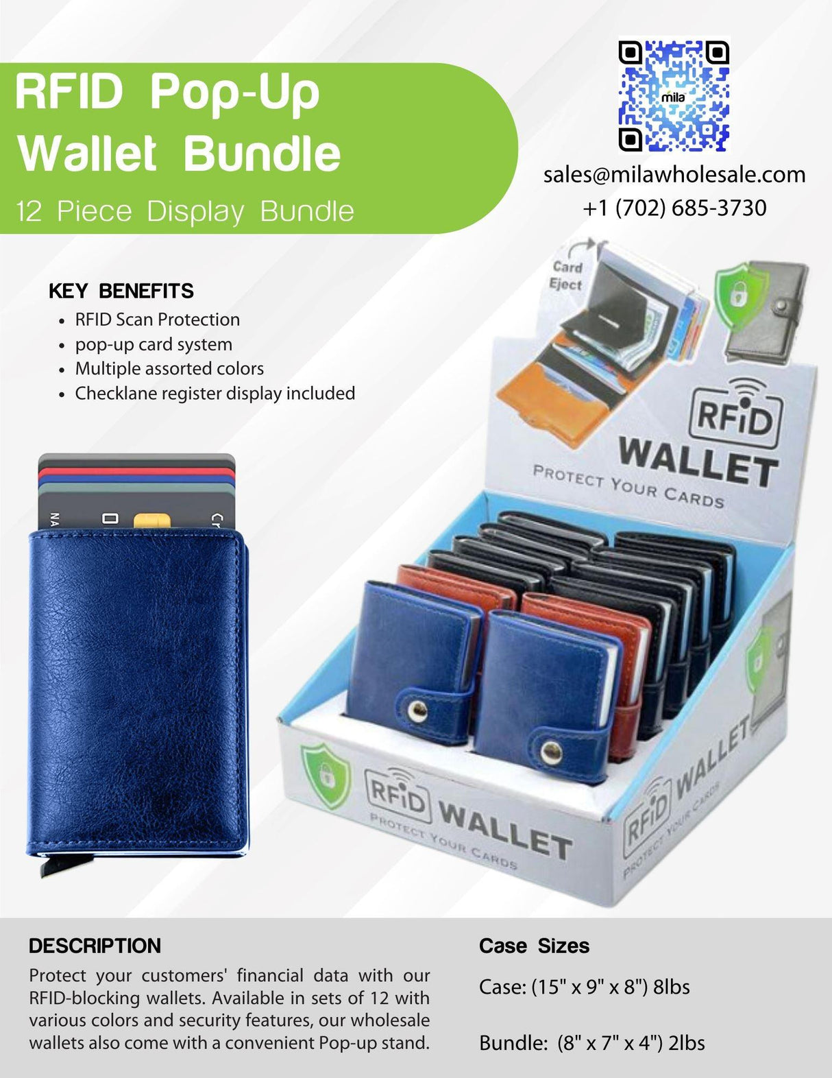 Pop-Up Wallet Display - Pack of 12 from Mila Lifestyle Accessories