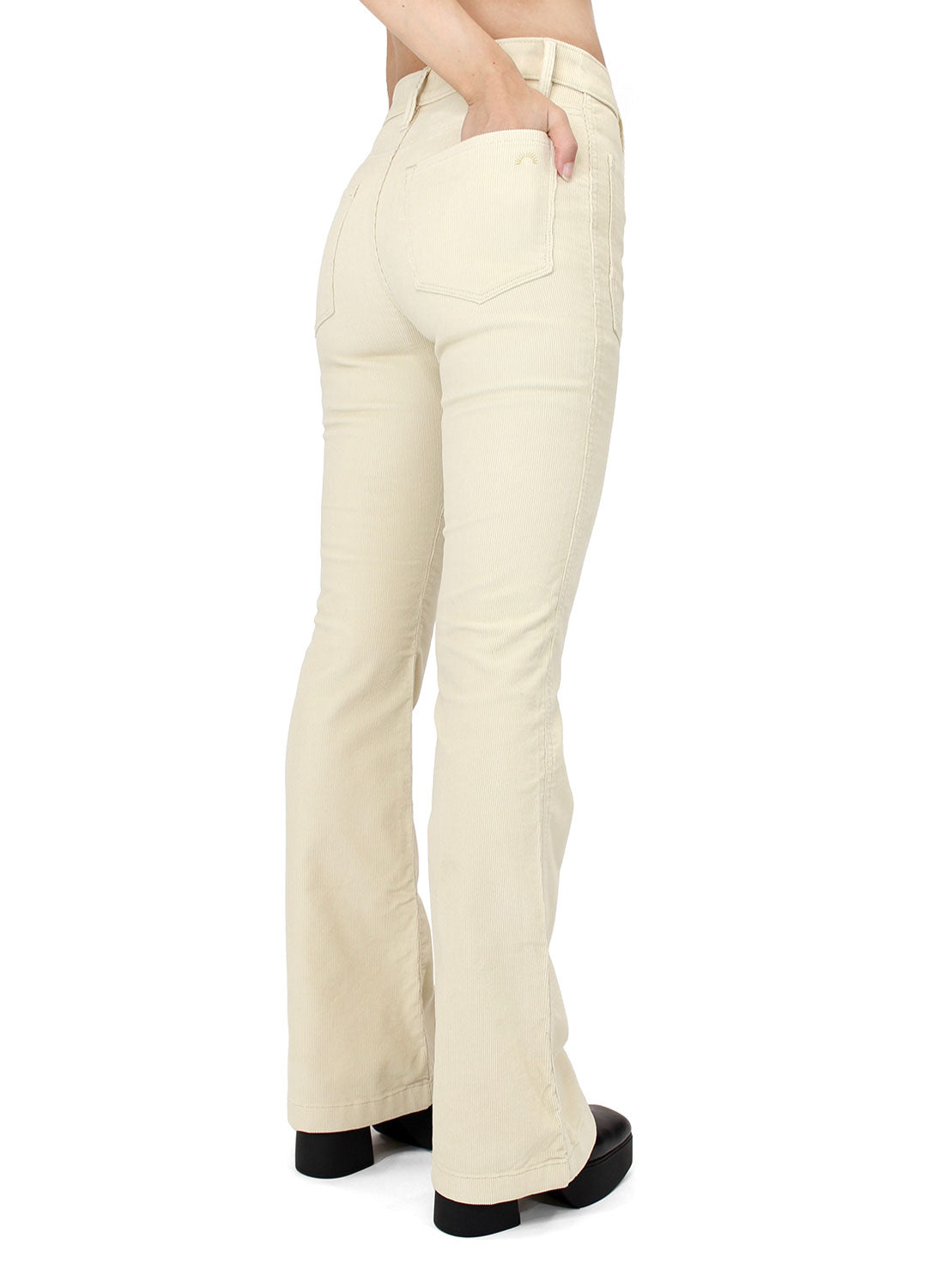 The Wanderer Corduroy Flare - Cream From Porter Blue Apparel
