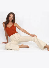 The Wanderer Corduroy Flare - Cream From Porter Blue Apparel