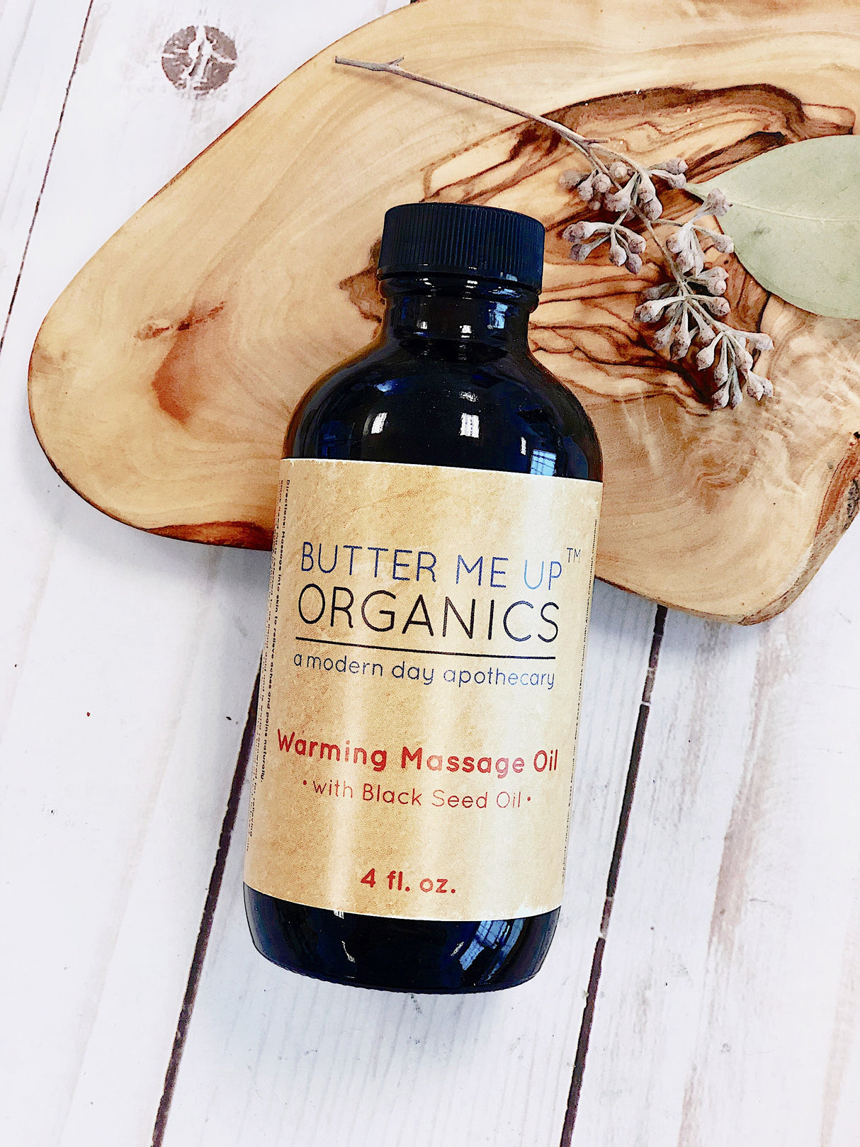 Organic Warming Massage Oil  / Muscle Ache Reliever from Butter Me Up Organics