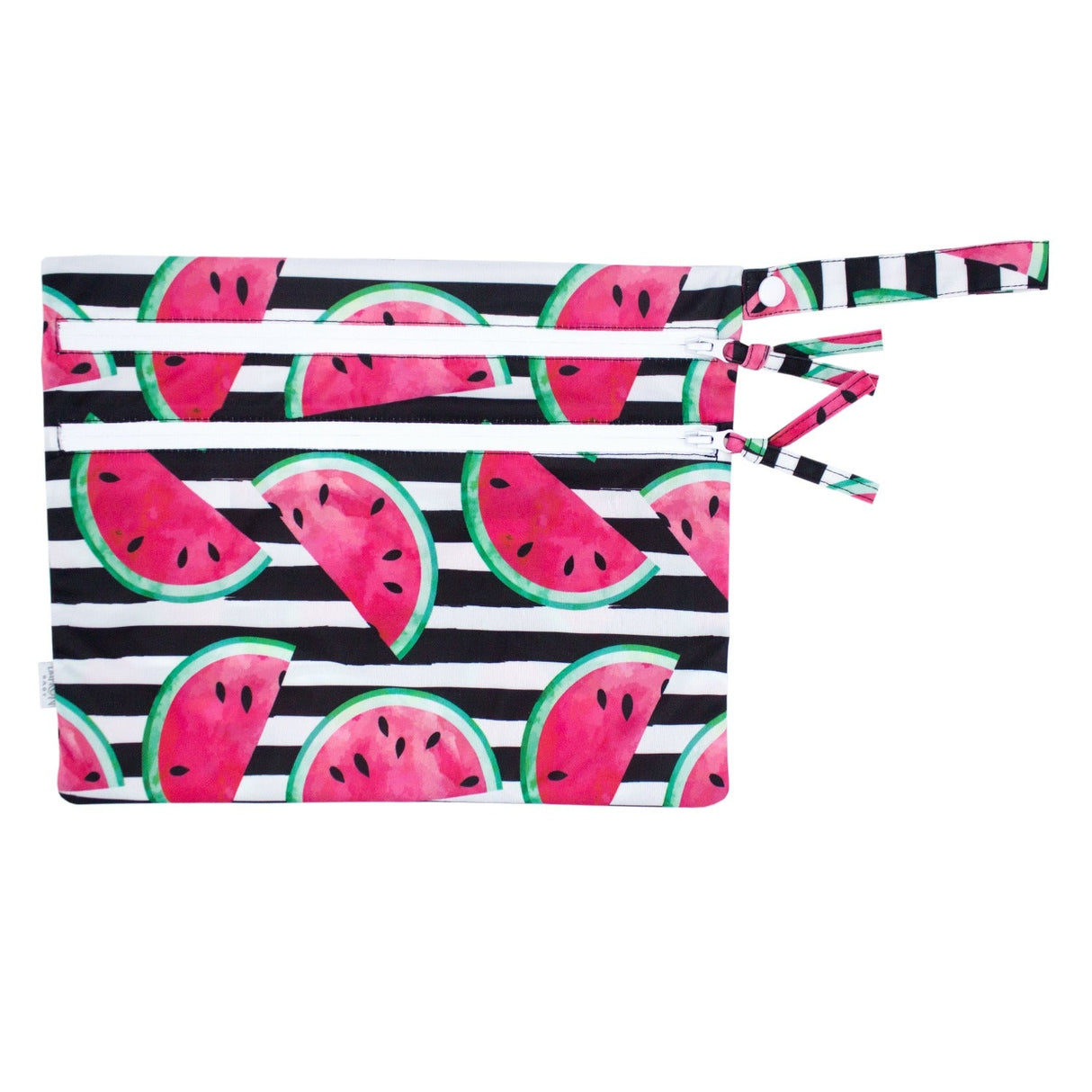 Summer Stripes - Watermelon - Waterproof Wet Bag (For mealtime, on-the-go, and more!) from BapronBaby