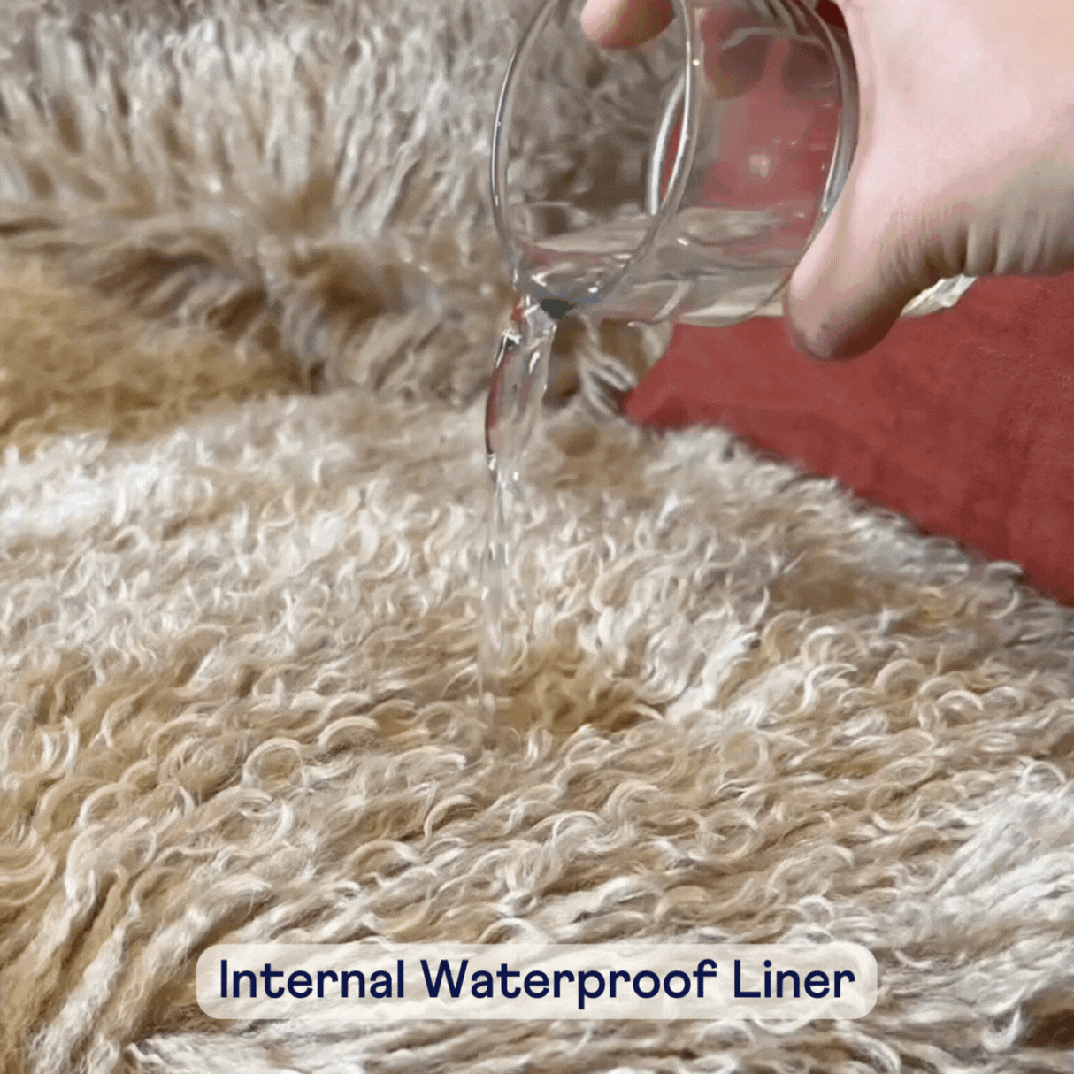 PupRug™ Luxe Faux Fur Orthopedic Dog Bed -  Plush Sheep Tan from Paw.com