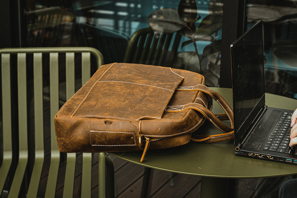 The Welch Briefcase | Vintage Leather Messenger Bag from STEEL HORSE LEATHER