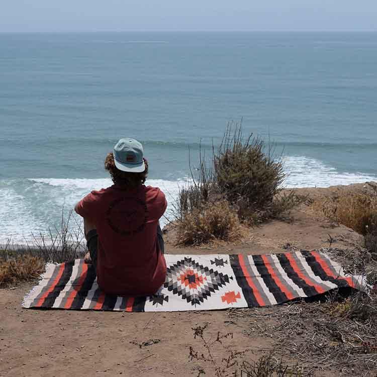 Tan Mexican Diamond Yoga Blanket from West Path