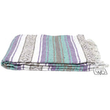 Seafoam Green & Pastel Purple Mexican Falsa Blanket from West Path