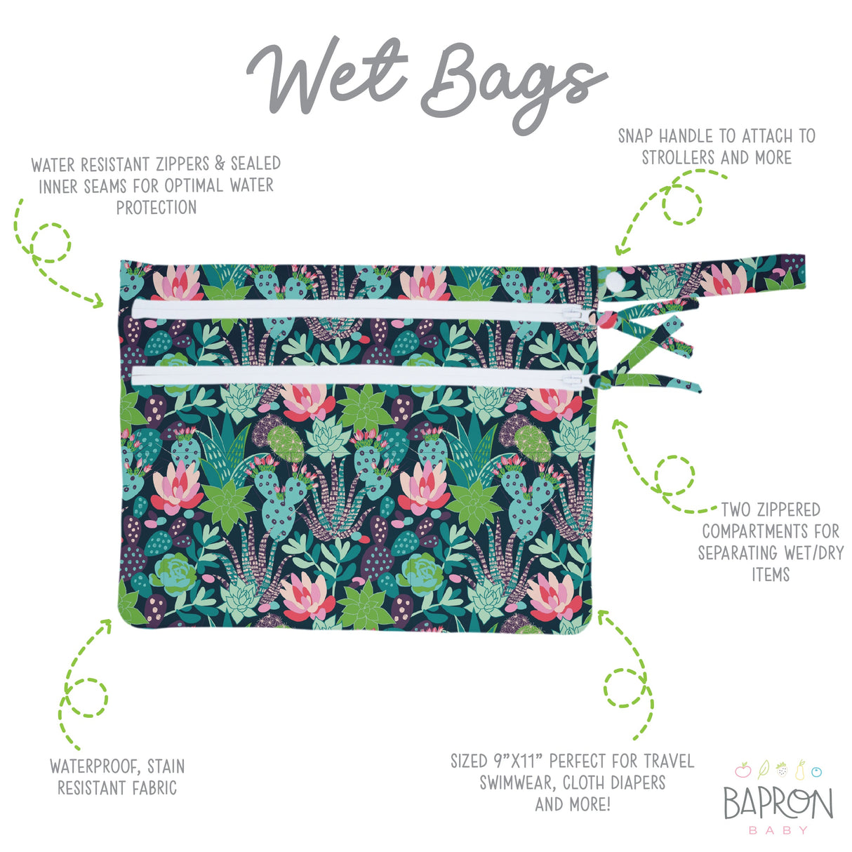 Desert Floral - Waterproof Wet Bag (For mealtime, on-the-go, and more!) from BapronBaby