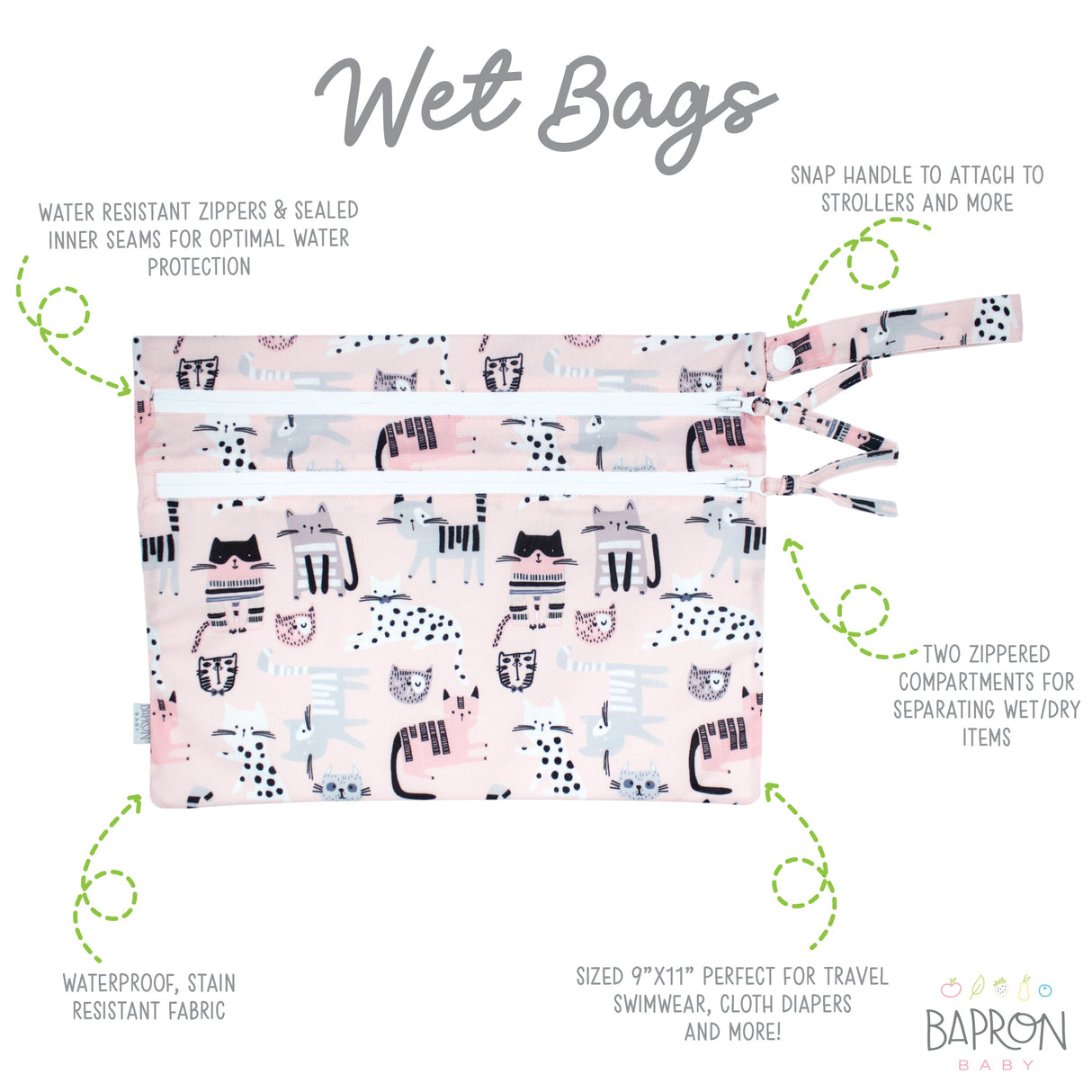 Kitty - Waterproof Wet Bag (For mealtime, on-the-go, and more!) from BapronBaby