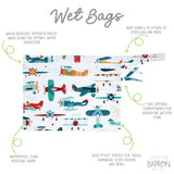 Retro Airplanes - Waterproof Wet Bag (For mealtime, on-the-go, and more!) from BapronBaby