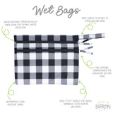 White Buffalo Plaid - Waterproof Wet Bag (For mealtime, on-the-go, and more!) from BapronBaby