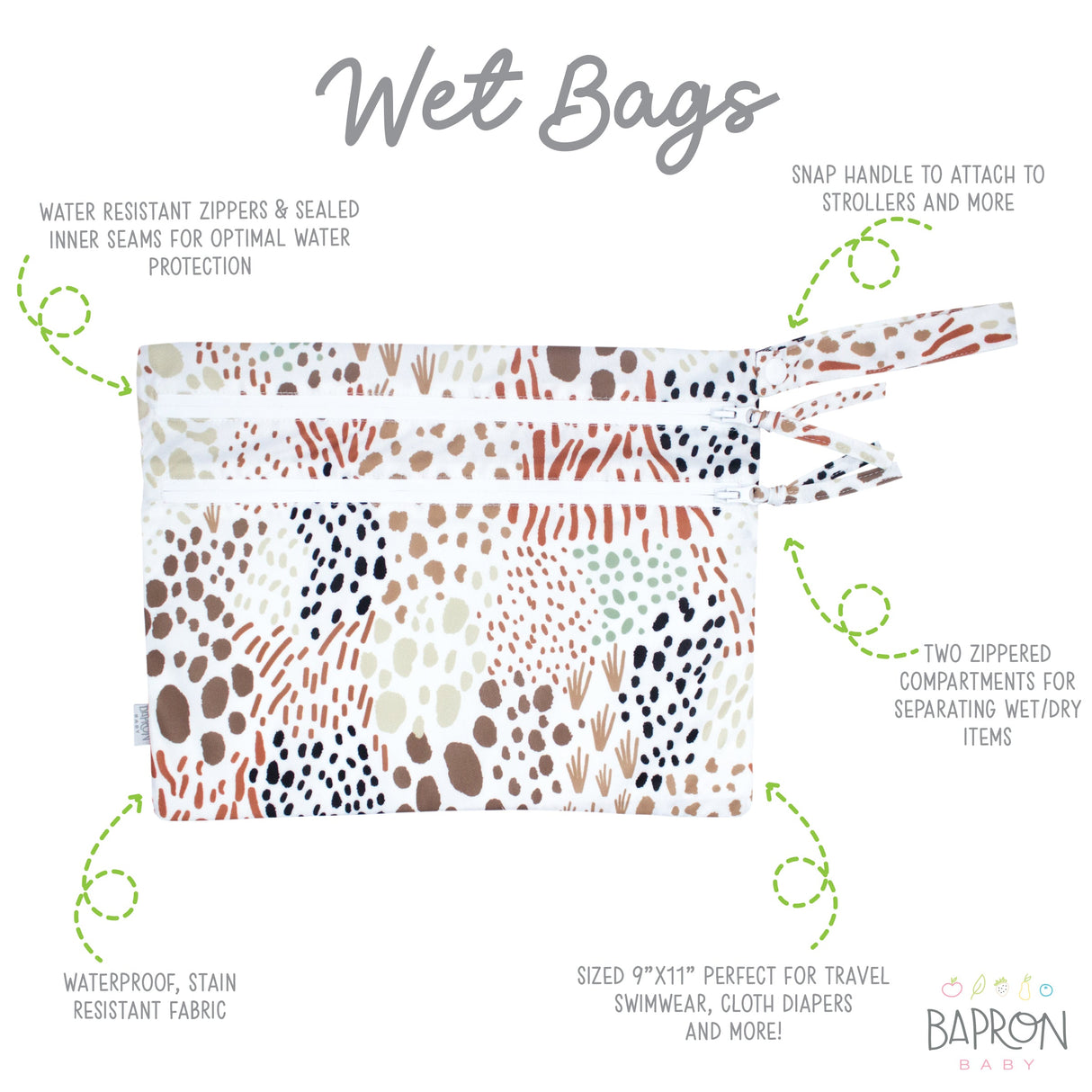 Wild - Waterproof Wet Bag (For mealtime, on-the-go, and more!) from BapronBaby