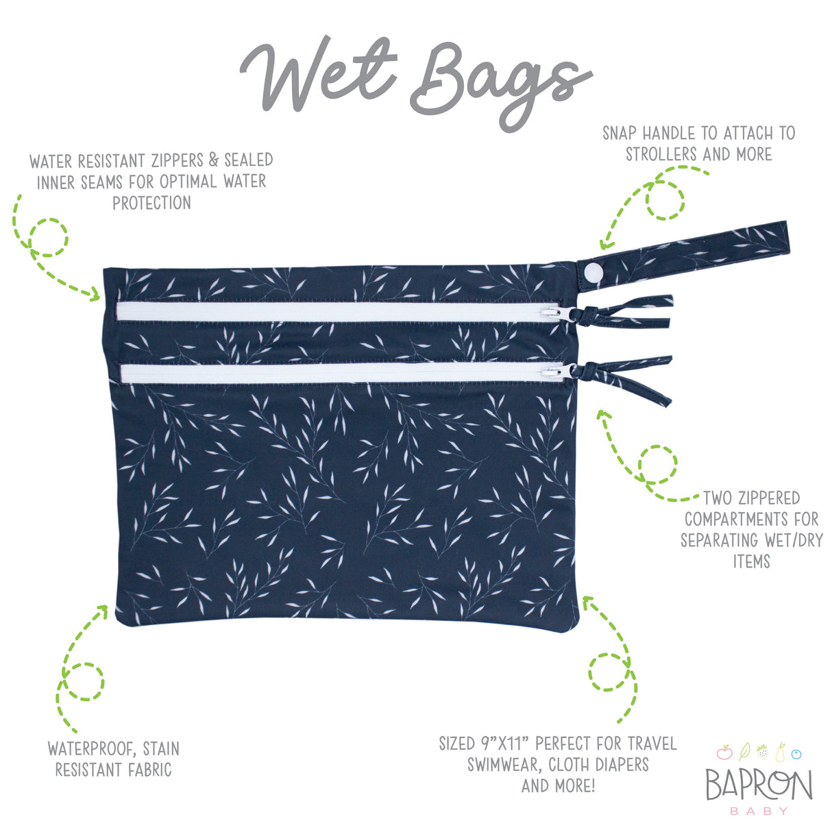 Willow - Waterproof Wet Bag (For mealtime, on-the-go, and more!) from BapronBaby