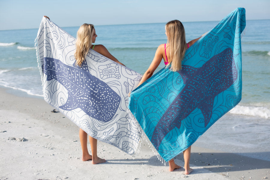 Whale Shark Bleu - Turkish Towel from Sun Drunk
