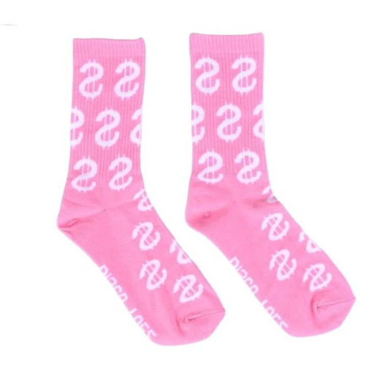 Pink and White $ Socks from Disco Toez