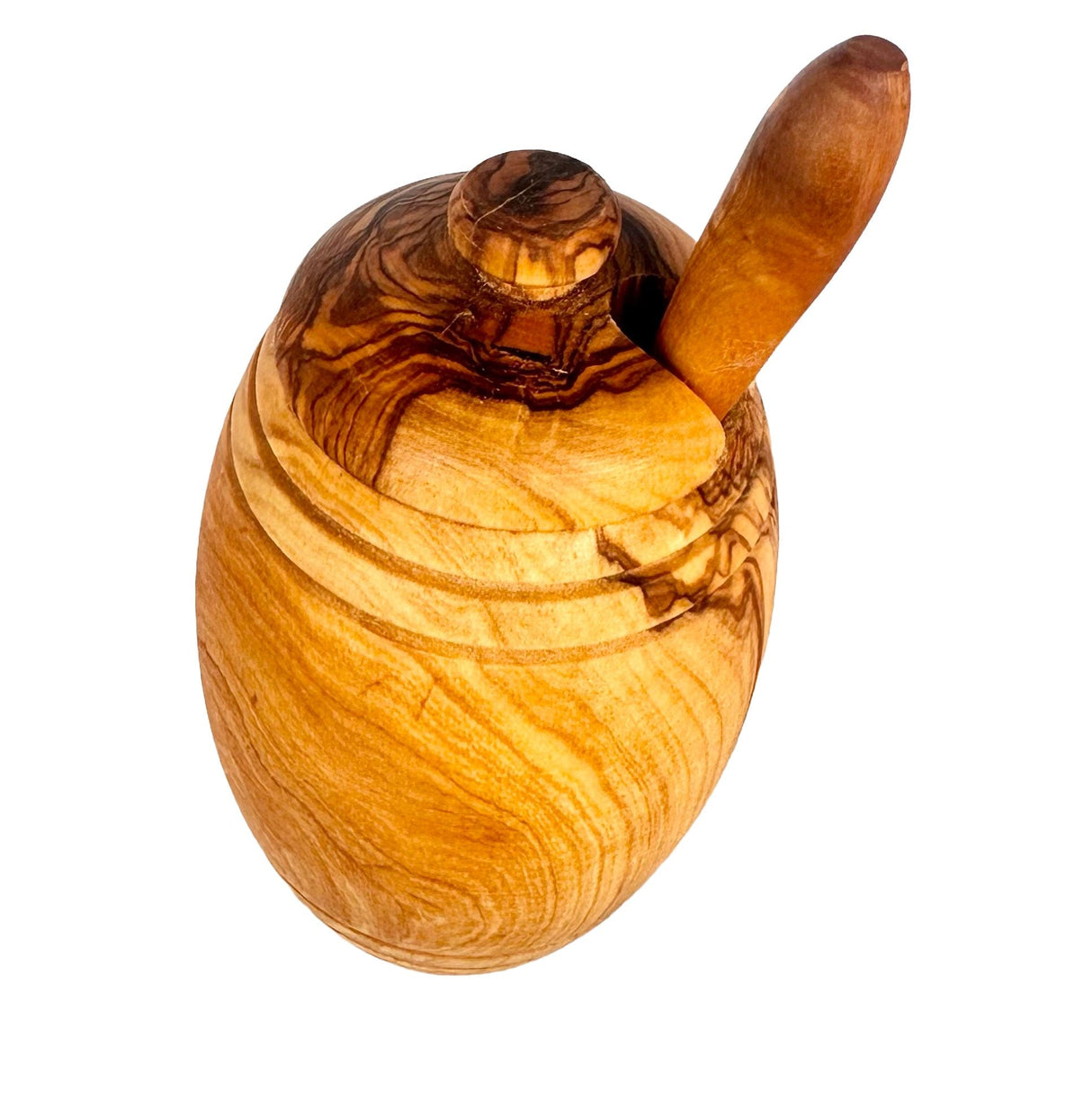 Olive Wood Honey Pot w/Honey Dipper from Choixe