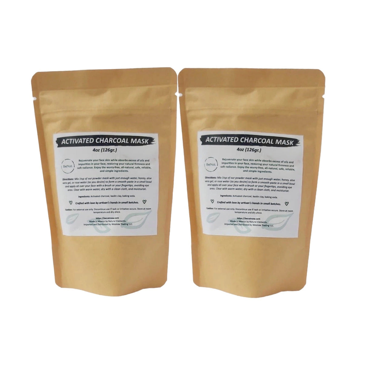 2-pack Activated Charcoal Facial Mask from BeNat