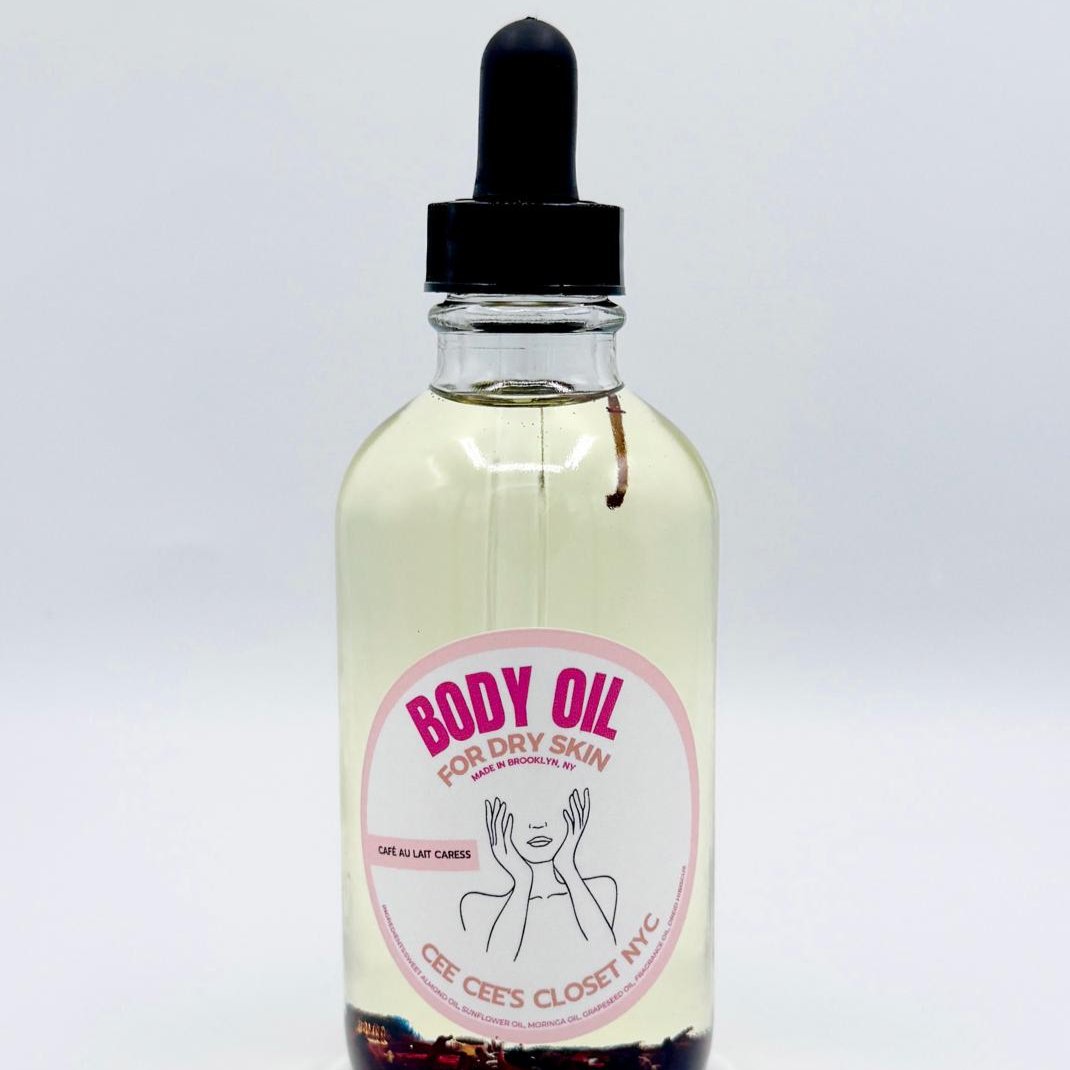 Café au Lait Caress Scented Dry Body Oil from Cee Cee's Closet NYC