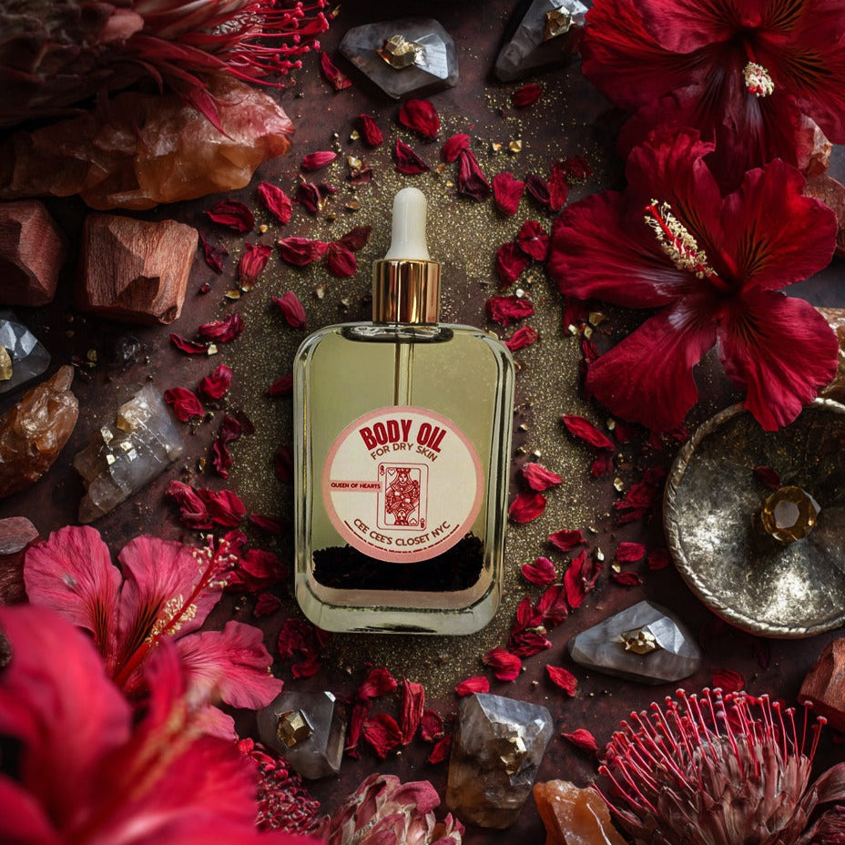 Queen of Hearts Scented Dry Body Oil from Cee Cee's Closet NYC