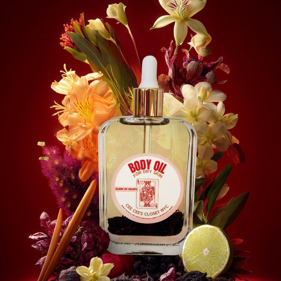 Queen of Hearts Scented Dry Body Oil from Cee Cee's Closet NYC