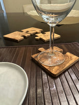 Olive Wood Coaster Puzzle 4-Pcs Set. from Choixe